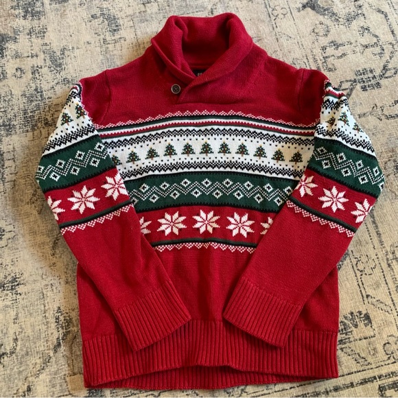 The Children's Place Other - CHILDREN'S PLACE Knitted Christmas Sweater with Rolled Collar Sz 7/8